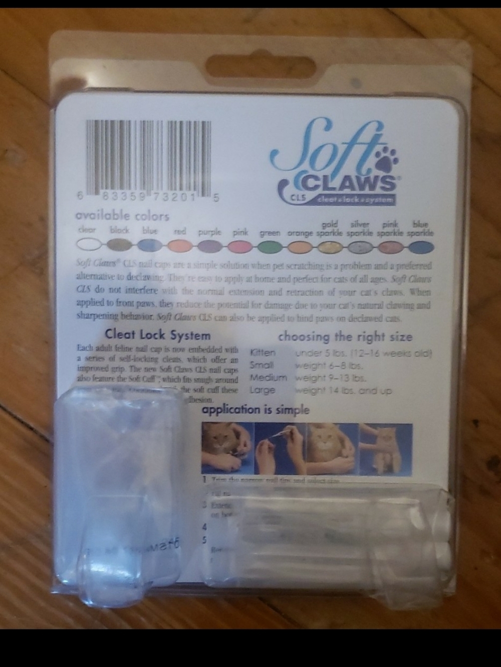 Clear Nail Caps for Cats - Small (40 caps + Adhesive) - Picture 3 of 5